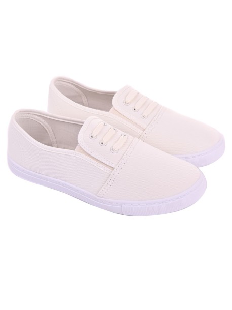 Espadrile damă cu șireturi - albe