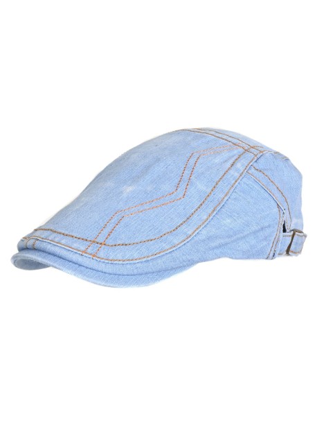 Bască din denim - albastru deschis
