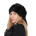 Căciulă pufoasă de iarnă - neagră