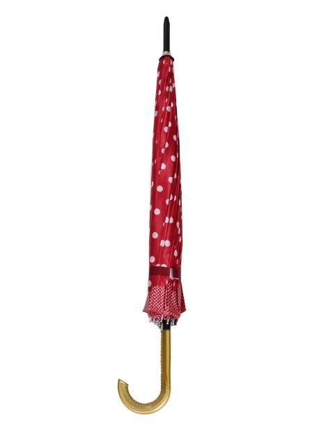Umbrelă roșie de damă cu buline