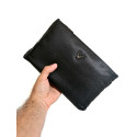 Clutch bărbătesc negru din piele naturală