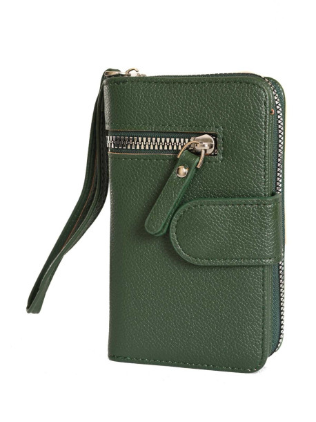 Portofel damă verde cu fermoar