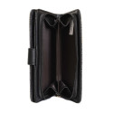 Portofel elegant negru de damă cu închidere cu capse