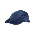 Bască bărbătească clasică din denim bleumarin