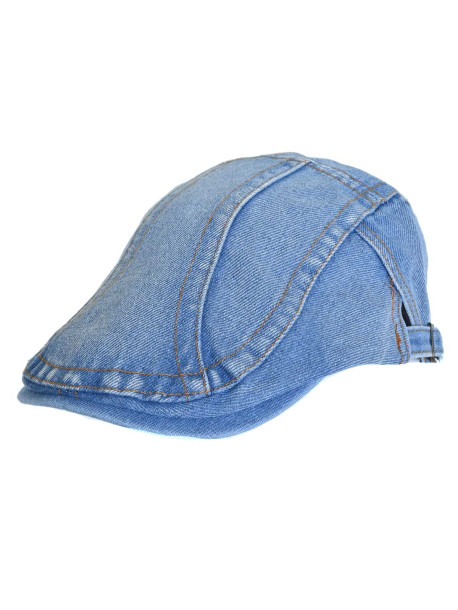Bască bărbătească din denim bleu cu cozoroc