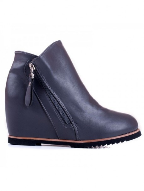 Botine de dama pe platforma - gri