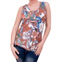 Top cu imprimeu floral si jabou