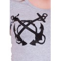 Tricou gri cu spatele spectaculos