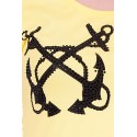 Tricou galben cu spatele spectaculos