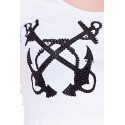 Tricou alb cu spatele spectaculos