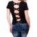 Tricou negru de dama cu decupat la spate