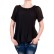 Bluza neagra pliata cu maneca scurta