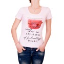 Tricou roz cu decupat la spate