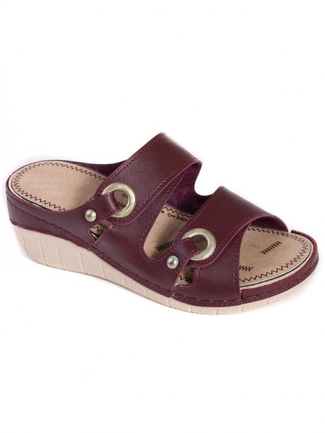 Pantofi din piele - bordo