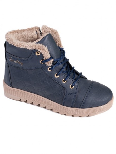 Botine albastre matlasate