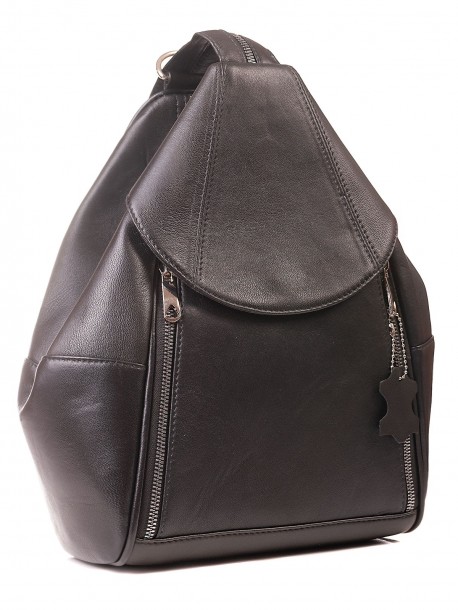 Rucsac din piele naturală - negru