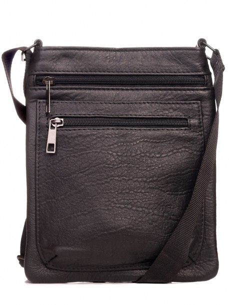 Geantă negru 100% din piele naturală 22x18
