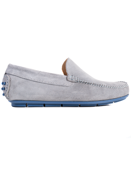 Mocasini de barbati din piele naturala - gri