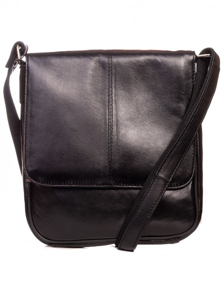 Geantă bărbătească neagră 100% piele naturală 24x22x5