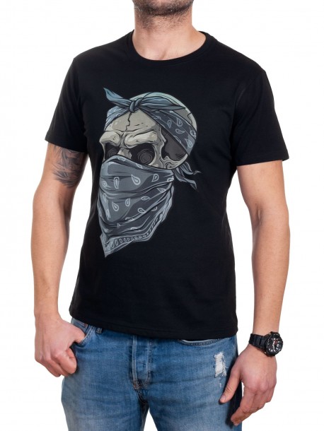 Tricou bărbătesc cu mânecă scurtă cu craniu