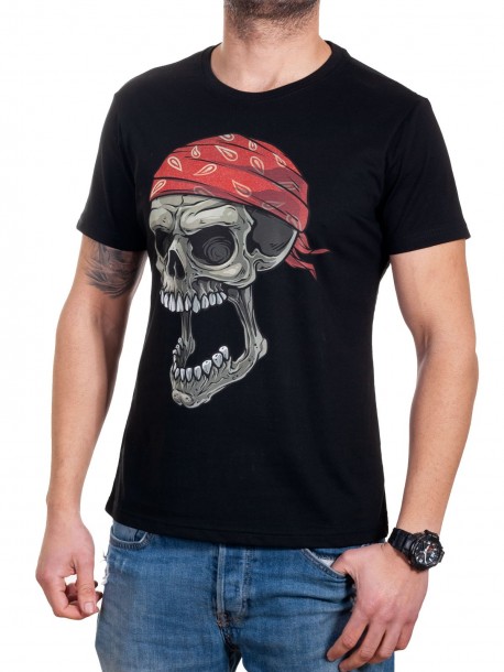 Tricou bărbătesc din bumbac cu craniu