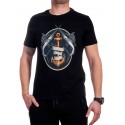 Tricou bărbătesc negru cu pește