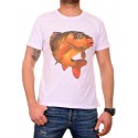 Tricou bărbătesc alb cu crap
