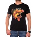 Tricou bărbătesc negru cu crap