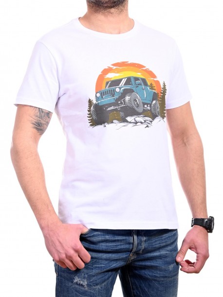 Tricou alb Off Road