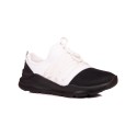 Pantofi sport barbati fara sireturi - alb-negru