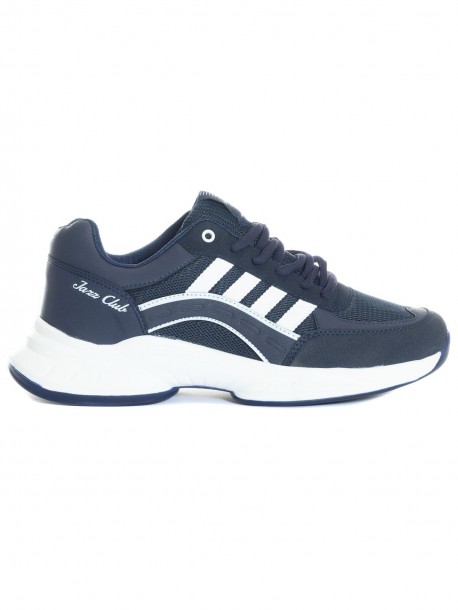 Adidași albaștri pentru bărbați cu dungi albe