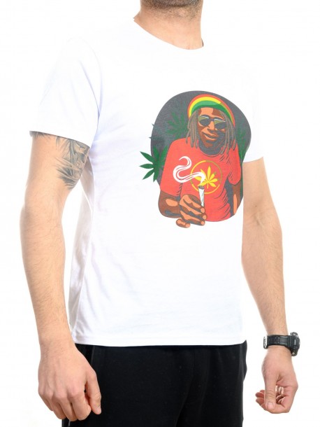 Tricou alb Bob Marley