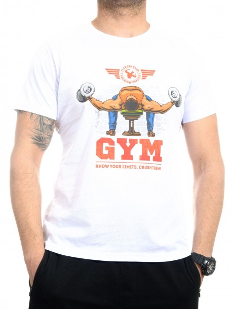 Tricou pentru fitness alb