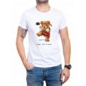 Tricou bărbătesc în alb Fight