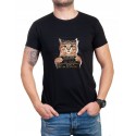 Tricou bărbătesc negru Gangsta Cat