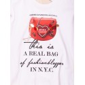 Tricou alb cu decupat la spate