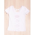 Tricou alb cu decupat la spate