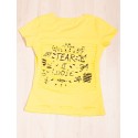 Tricou galben cu spatele spectaculos