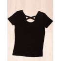 Tricou negru de dama cu decupat la spate